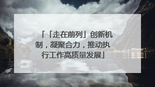 「走在前列」创新机制，凝聚合力，推动执行工作高质量发展