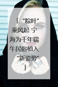 “粽叶”乘风起 宁海为千年端午民俗植入“新姿势”