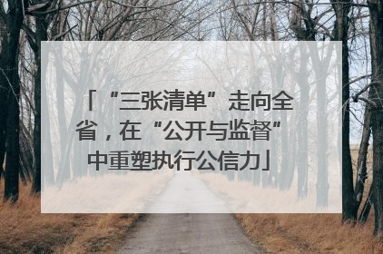 “三张清单”走向全省，在“公开与监督”中重塑执行公信力