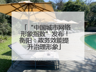 “中国城市网络形象指数”发布！衡阳：政务效能提升治理形象