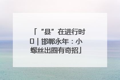 “县”在进行时⑬｜邯郸永年：小螺丝出圈有奇招