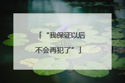 “我保证以后不会再犯了”