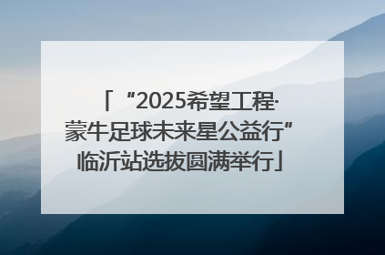 “2025希望工程·蒙牛足球未来星公益行”临沂站选拔圆满举行