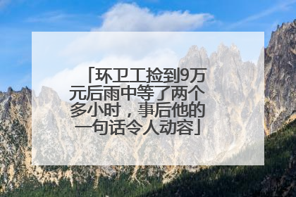 环卫工捡到9万元后雨中等了两个多小时，事后他的一句话令人动容