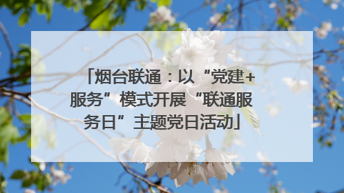 烟台联通：以“党建+服务”模式开展“联通服务日”主题党日活动