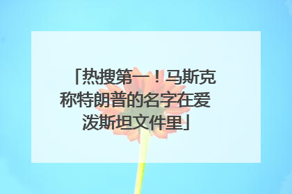 热搜第一！马斯克称特朗普的名字在爱泼斯坦文件里