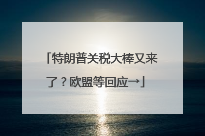 特朗普关税大棒又来了？欧盟等回应→