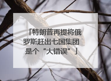 特朗普再提将俄罗斯赶出七国集团是个“大错误”