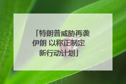 特朗普威胁再袭伊朗 以称正制定新行动计划