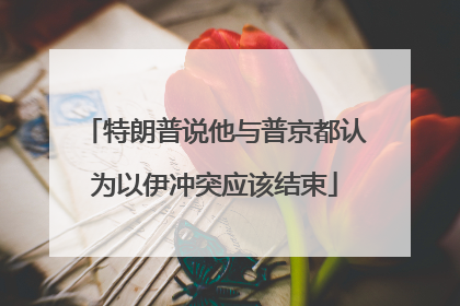特朗普说他与普京都认为以伊冲突应该结束