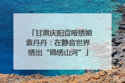 甘肃庆阳聋哑绣娘袁丹丹：在静音世界绣出“锦绣山河”