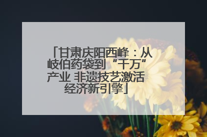 甘肃庆阳西峰：从岐伯药袋到“千万”产业 非遗技艺激活经济新引擎