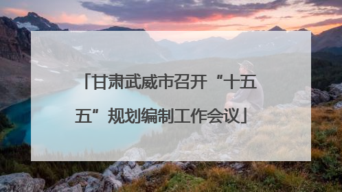 甘肃武威市召开“十五五”规划编制工作会议