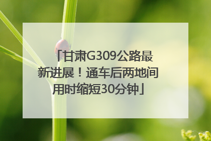 甘肃G309公路最新进展！通车后两地间用时缩短30分钟