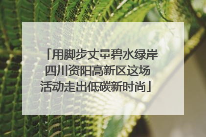 用脚步丈量碧水绿岸 四川资阳高新区这场活动走出低碳新时尚