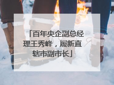 百年央企副总经理王秀峰，履新直辖市副市长