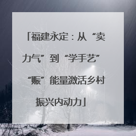 福建永定：从“卖力气”到“学手艺”“赈”能量激活乡村振兴内动力