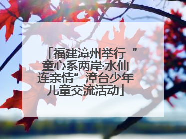 福建漳州举行“童心系两岸·水仙连亲情”漳台少年儿童交流活动