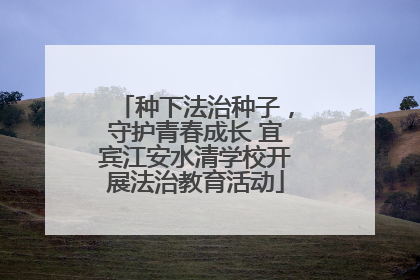 种下法治种子，守护青春成长 宜宾江安水清学校开展法治教育活动
