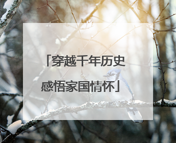 穿越千年历史 感悟家国情怀