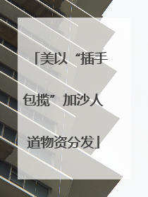 美以“插手包揽”加沙人道物资分发
