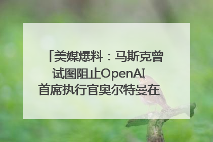 美媒爆料：马斯克曾试图阻止OpenAI首席执行官奥尔特曼在中东的AI交易