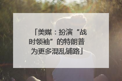 美媒：扮演“战时领袖”的特朗普为更多混乱铺路