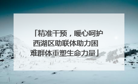 精准干预，暖心呵护 西湖区助联体助力困难群体重塑生命力量