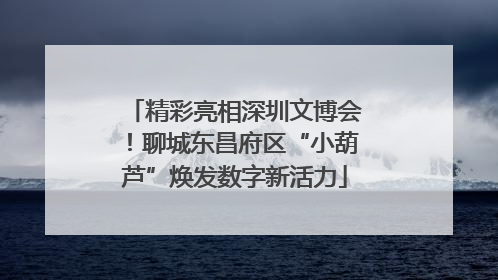 精彩亮相深圳文博会！聊城东昌府区“小葫芦”焕发数字新活力