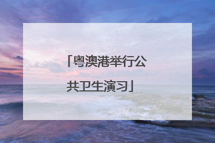 粤澳港举行公共卫生演习