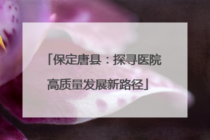 保定唐县：探寻医院高质量发展新路径