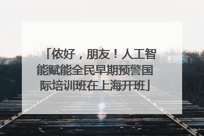 侬好，朋友！人工智能赋能全民早期预警国际培训班在上海开班