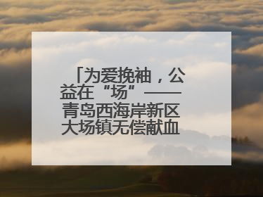 为爱挽袖，公益在“场”——青岛西海岸新区大场镇无偿献血活动温暖收官