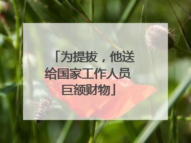 为提拔，他送给国家工作人员巨额财物