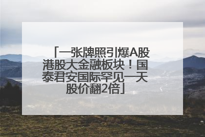 一张牌照引爆A股港股大金融板块！国泰君安国际罕见一天股价翻2倍