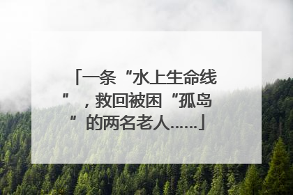 一条“水上生命线”，救回被困“孤岛”的两名老人……