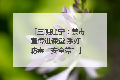 三明建宁：禁毒宣传进课堂 系好防毒“安全带”