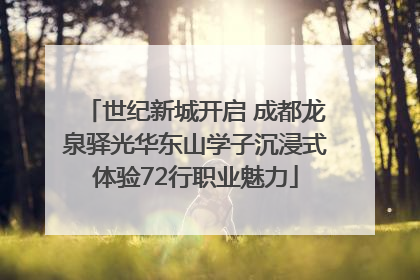 世纪新城开启 成都龙泉驿光华东山学子沉浸式体验72行职业魅力