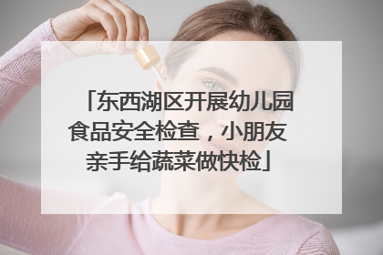 东西湖区开展幼儿园食品安全检查，小朋友亲手给蔬菜做快检
