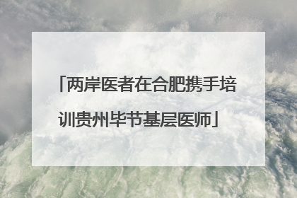 两岸医者在合肥携手培训贵州毕节基层医师