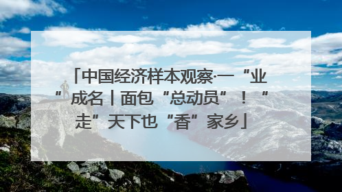 中国经济样本观察·一“业”成名丨面包“总动员”！“走”天下也“香”家乡