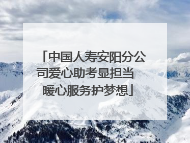 中国人寿安阳分公司爱心助考显担当 暖心服务护梦想