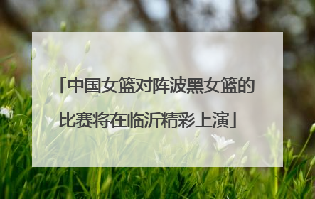 中国女篮对阵波黑女篮的比赛将在临沂精彩上演