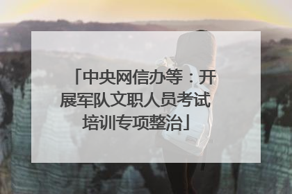 中央网信办等：开展军队文职人员考试培训专项整治