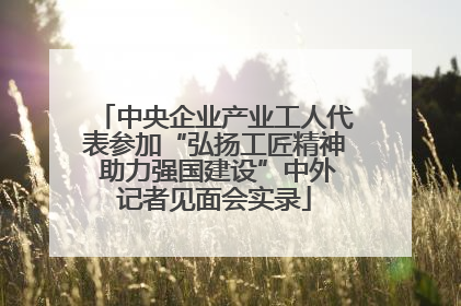 中央企业产业工人代表参加“弘扬工匠精神 助力强国建设”中外记者见面会实录