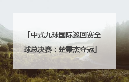 中式九球国际巡回赛全球总决赛：楚秉杰夺冠