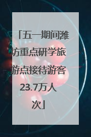五一期间潍坊重点研学旅游点接待游客23.7万人次