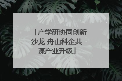 产学研协同创新沙龙 舟山科企共谋产业升级