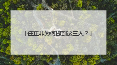 任正非为何提到这三人？