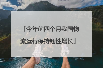 今年前四个月我国物流运行保持韧性增长